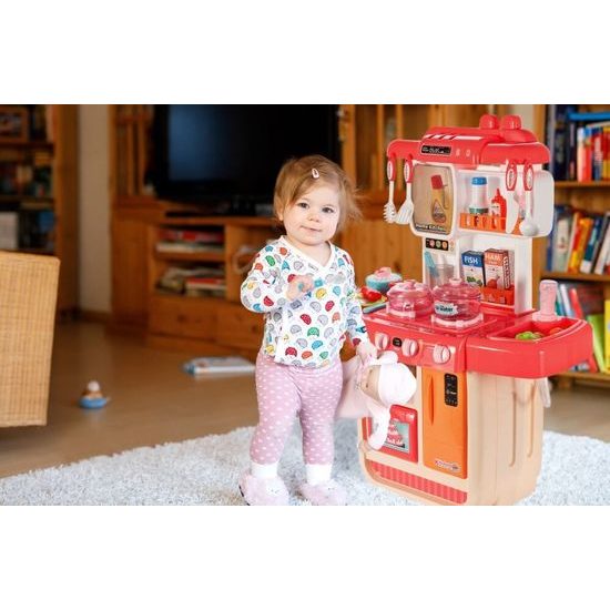 Detská kuchynka so zvukmi a parou Home Kitchen - ružová