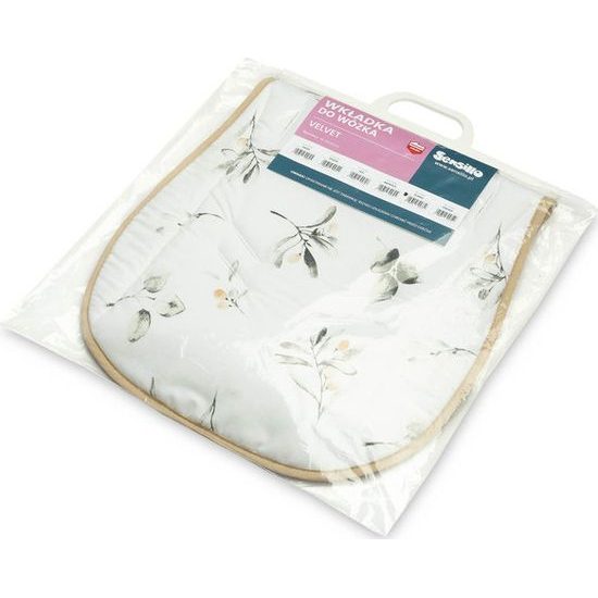 Oboustranná podložka do kočárku Sensillo Velvet - olivy