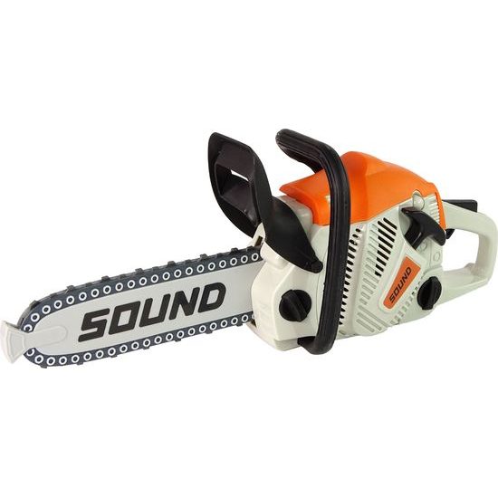 Dětská motorová pila s ochrannými brýlemi