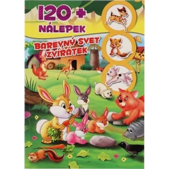 Knížka - Barevný Svět zvířátek se samolepkami 120ks