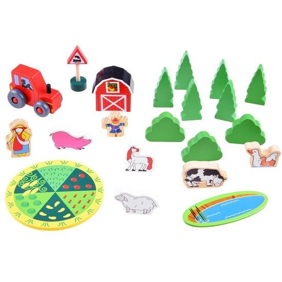 Majlo Toys dřevěná vláčkodráha Wooden Train 50 dílků