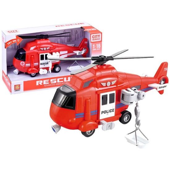 Interaktivní helikoptéra se světly a zvuky City Rescue 1:16
