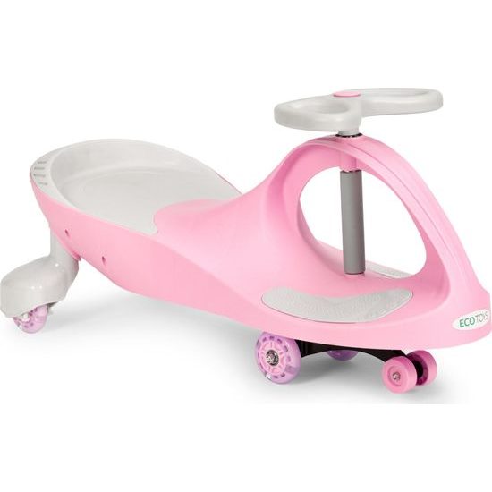 Ecotoys gravitační odrážedlo se svítícími koly Spinner - růžové