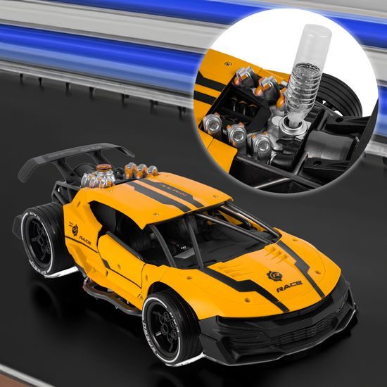 Auto na dálkové ovládání s kouřovým efektem Speed Phantom 1:14 žluté