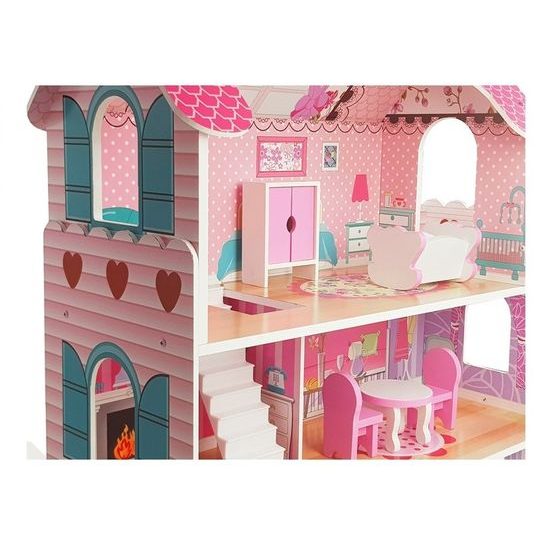 Majlo Toys dřevěný dvoupatrový domeček pro panenky Milena