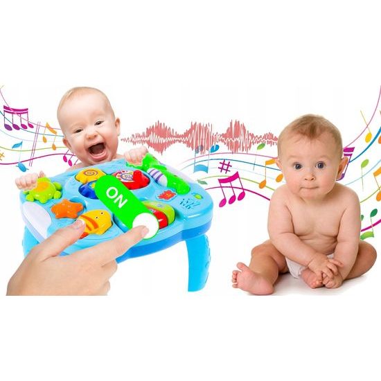 Edukační stoleček s piankem a zvuky 2v1 Želvička