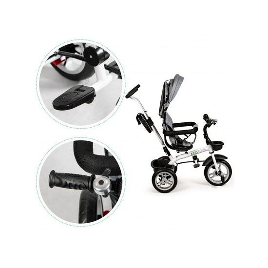 Ecotoys dětská tříkolka s otočným sedadlem 2v1 šedá