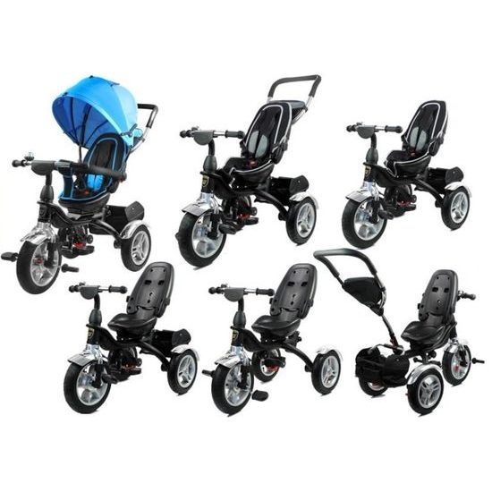 Majlo Toys multifunkční tříkolka s nafukovacími koly PRO500 modrá