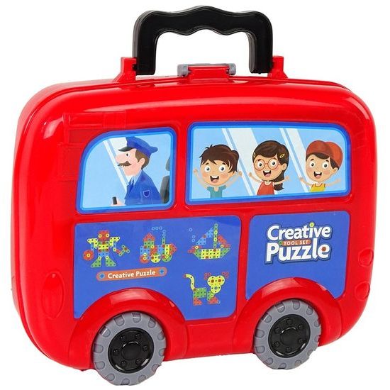 Konstrukční 3D stavebnice s vrtačkou na baterie a šroubovákem Puzzle Panel 253 ks