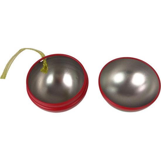 Vánoční kovová baňka Santa Claus se sněhulákem v autě