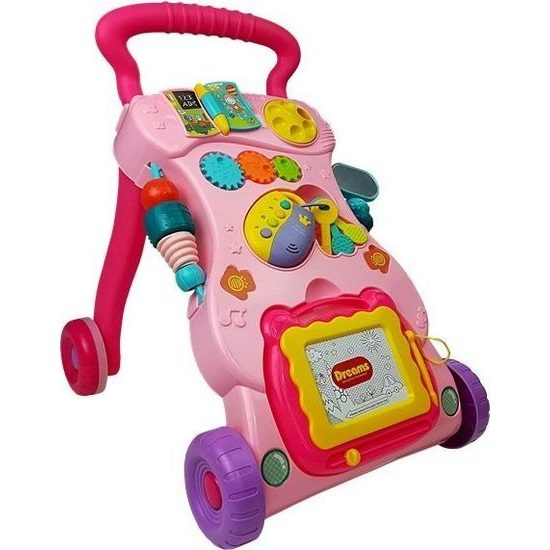 Dětské odrážedlo s interaktivní tabulí - růžové