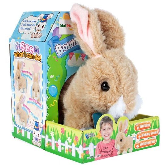 Plyšový králíček na baterie Princess Bunny hnědý