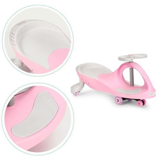 Ecotoys gravitační odrážedlo se svítícími koly Spinner - růžové
