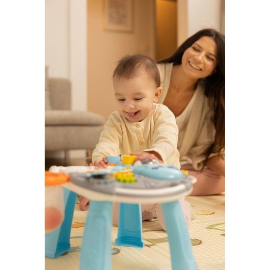 Odstrkovadlo a edukační stůl 2v1 Spark - šedá