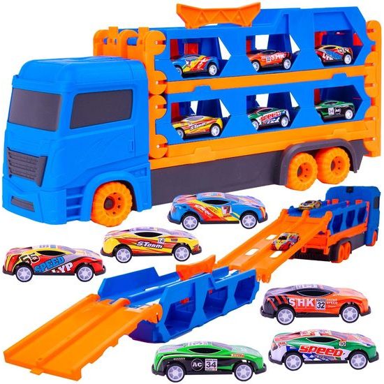 Nákladní auto se 6 autíčky a odpalovačem Orbital Car