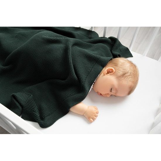 Sensillo dětská deka do kočárku pletená 100% bavlna šedá