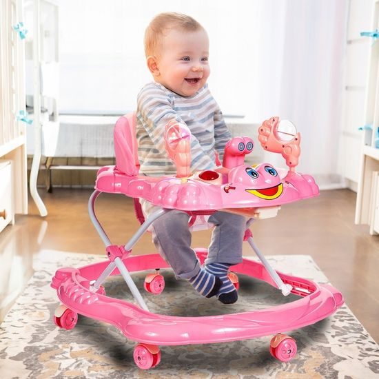 Dětské vzdělávací chodítko Laugh Walker růžové