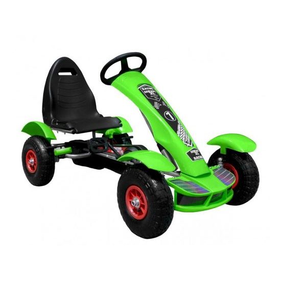 Dětská šlapací motokára s nafukovacími koly Formule 618 zelená