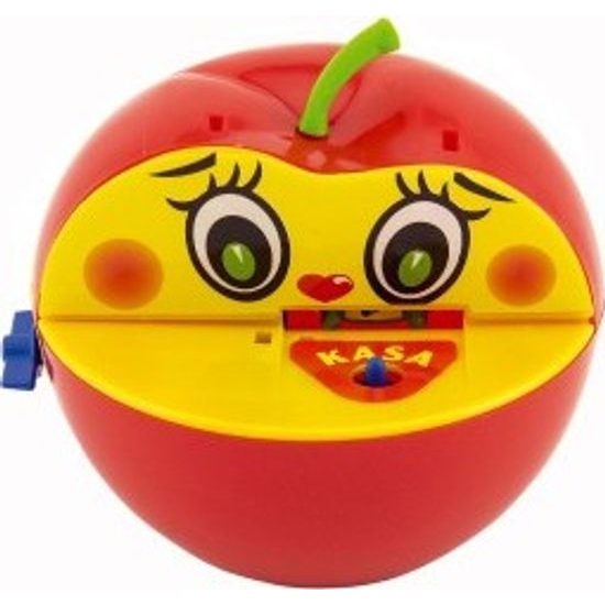 Pokladnička - červené jablko s červíkem na klíček