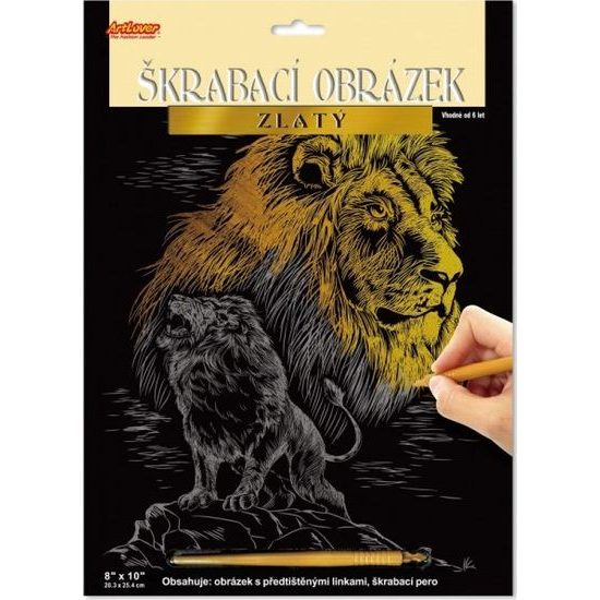 Škrabací obrázek zlatý