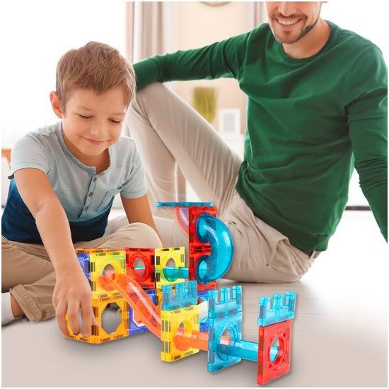 Magnetická stavebnice se skluzavkou Magnet Blocks 148 dílů