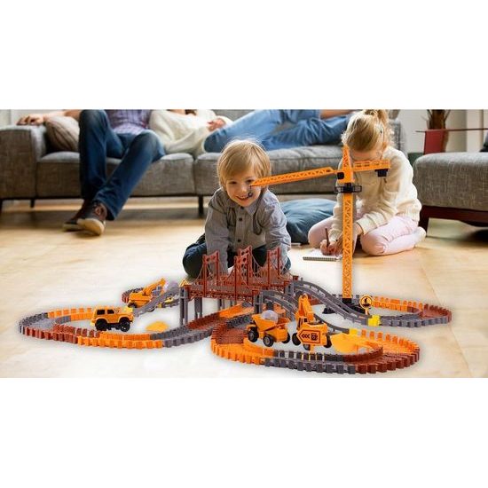 Autodráha s autíčkem na baterii a jeřábem 273 dílků City Truck
