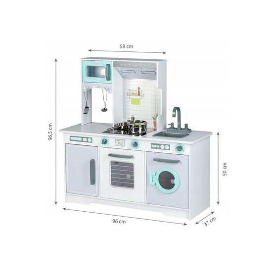 Ecotoys velká dřevěná kuchyňka s příslušenstvím