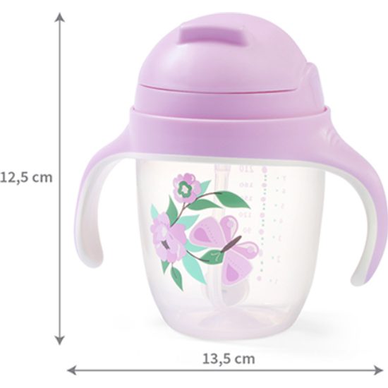 Dětský hrneček se zatíženým brčkem - fialový