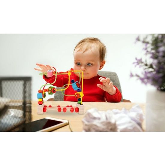 Dřevěný edukační labyrint Wooden Beads