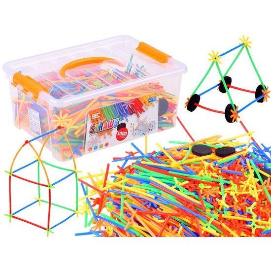Kreativní stavebnice ze slámek Mini Straws Blocks 1000 dílků