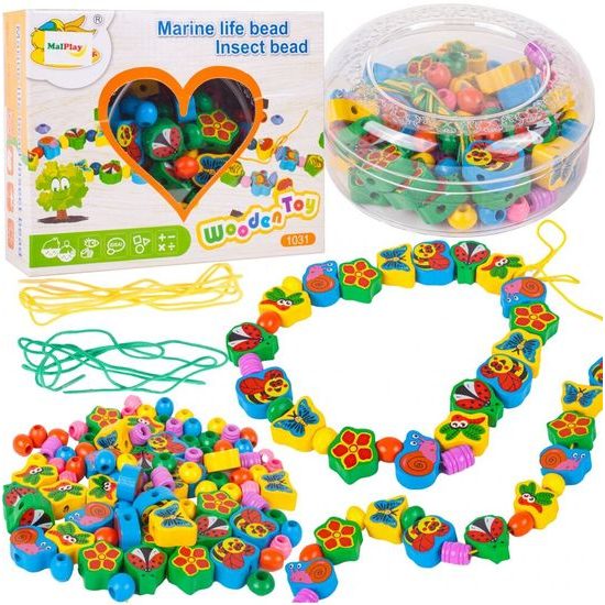 Sada dřevěných korálků Marine Beads 80 kusů