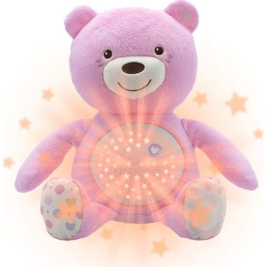 Chicco medvídek s projektorem růžová