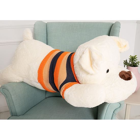 Plyšový pejsek Rek 120 cm - bílý