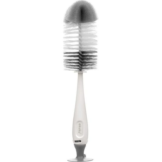 Kartáč na láhev a dudlík s přísavkou Akuku Šedá