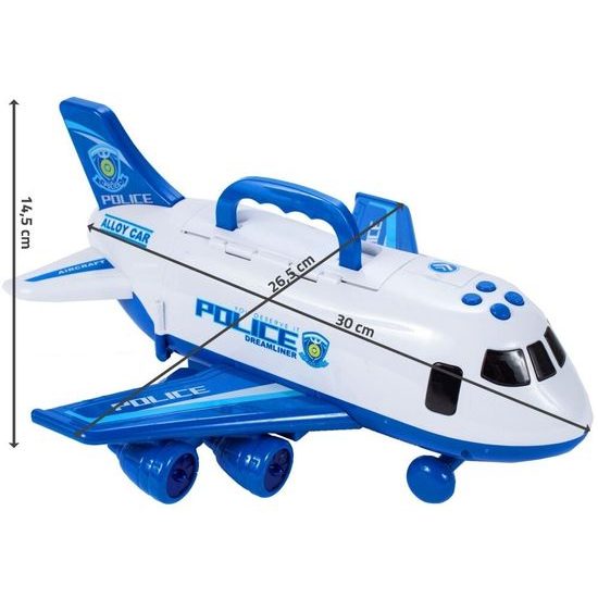 Interaktivní letadlo s autíčky, světly a zvuky Police Airplane