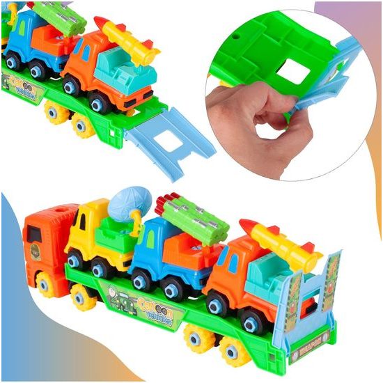 Šroubovací nákladní auto se 3 autíčky Cartoon Vehicle