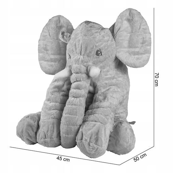 Doris plyšový slon Belly 70 cm šedý
