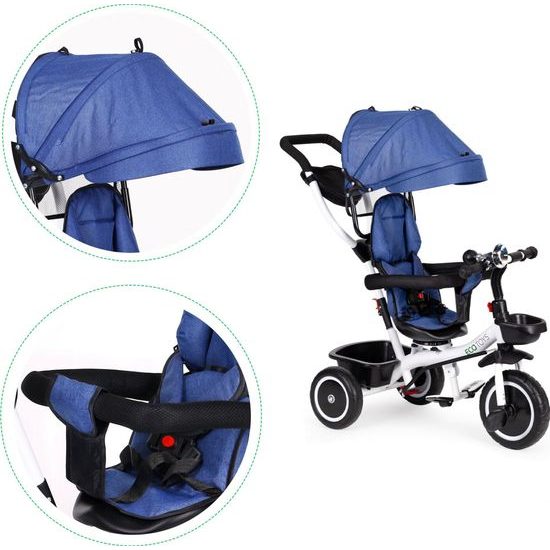 Ecotoys dětská tříkolka s otočným sedadlem S360 modrá