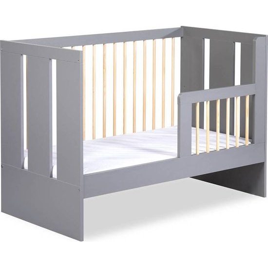 Dětská postýlka se zábranou Klups Pauline grafit+borovice