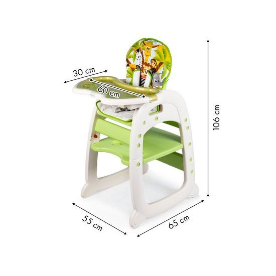 Ecotoys jídelní židlička 2v1 Jungle zelená