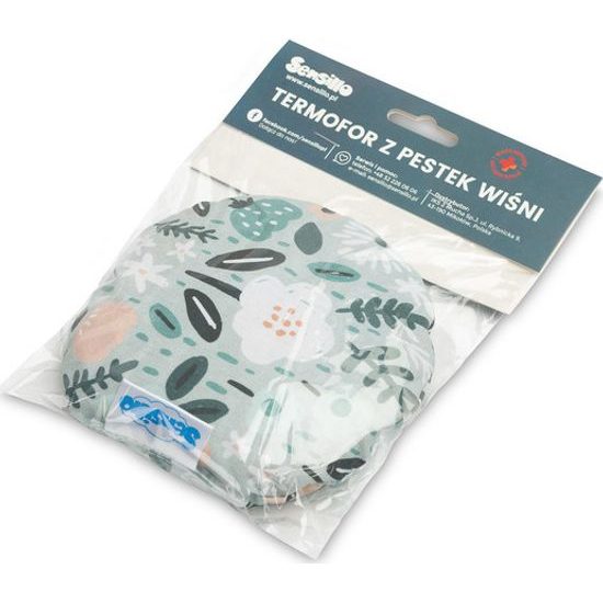 Termo polštářek s třešňovými peckami - zelené květy