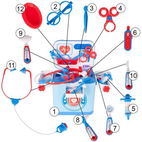 Dětský lékařský kufřík s příslušenstvím na baterie Family Doctor