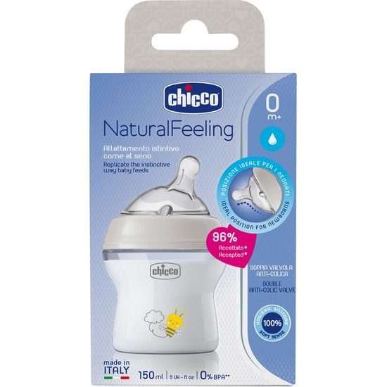 CHICCO Láhev kojenecká Natural Feeling 150ml, 0m+