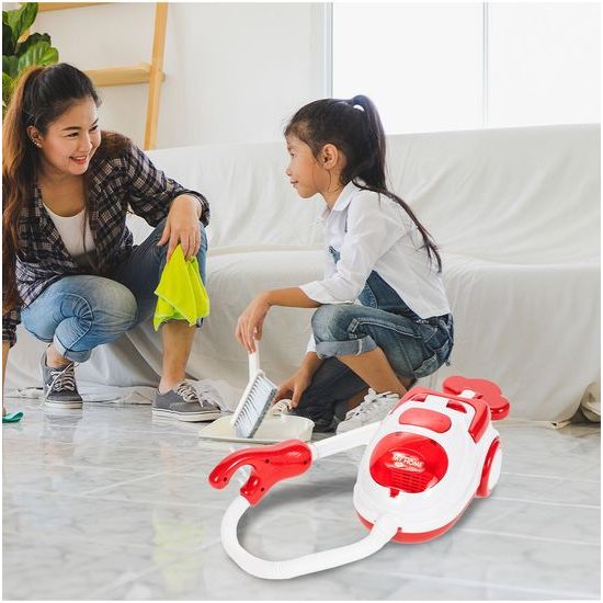 Dětský vysavač na baterie se světlem My Home červený