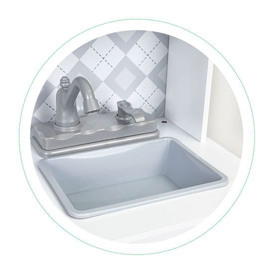 Ecotoys dětská dřevěná kuchyňka se zvuky a LED efekty Fancy Kitchen