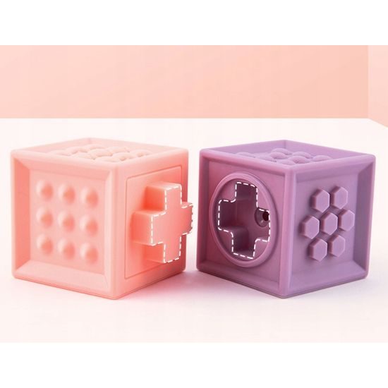 Senzorické kostky pro nejmenší Textured Blocks 12 kusů