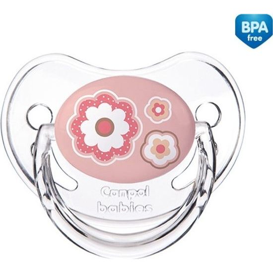 CANPOL 22/566 Silikonový anatomický dudlík 6-18m Novorozenec růžový