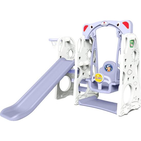 Zahradní skluzavka s houpačkou 3v1 světlé modrá