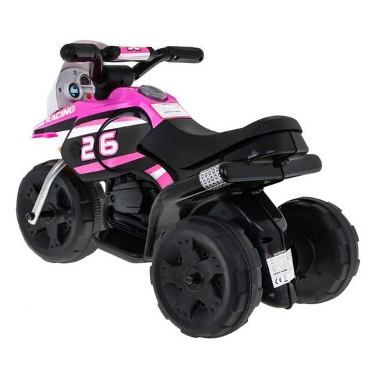 Majlo Toys dětská elektrická minitříkolka Sport Trike černo-růžová