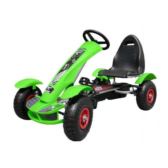 Dětská šlapací motokára s nafukovacími koly Formule 618 zelená